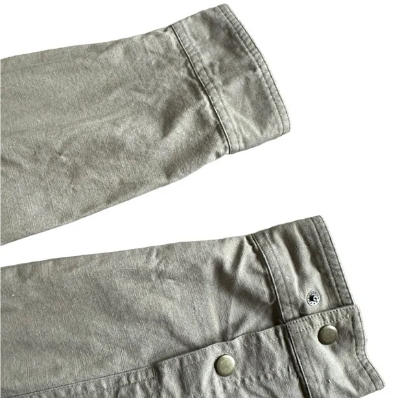 LOFT Size L Womens‎ Beige Khaki Military Cargo Jacket Cotton - Picture 5 of 12